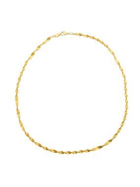 Vintage Gold Plated Twisted Chain Necklace Classic Minimalist Elegant 19 Inches